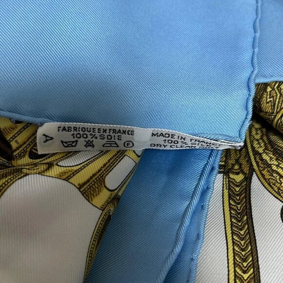 HERMES Carre 90 - Light Blue Cream Multi Scarf  153-041725 - Picture 5 of 6